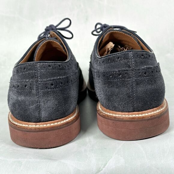 J CREW Shoes Mens Size 10.5 Kenton Wing Tips Navy Blue Suede Oxford 43687 - Picture 9 of 14